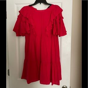 From Target. Red ruffle dress. Size small. Worn once.